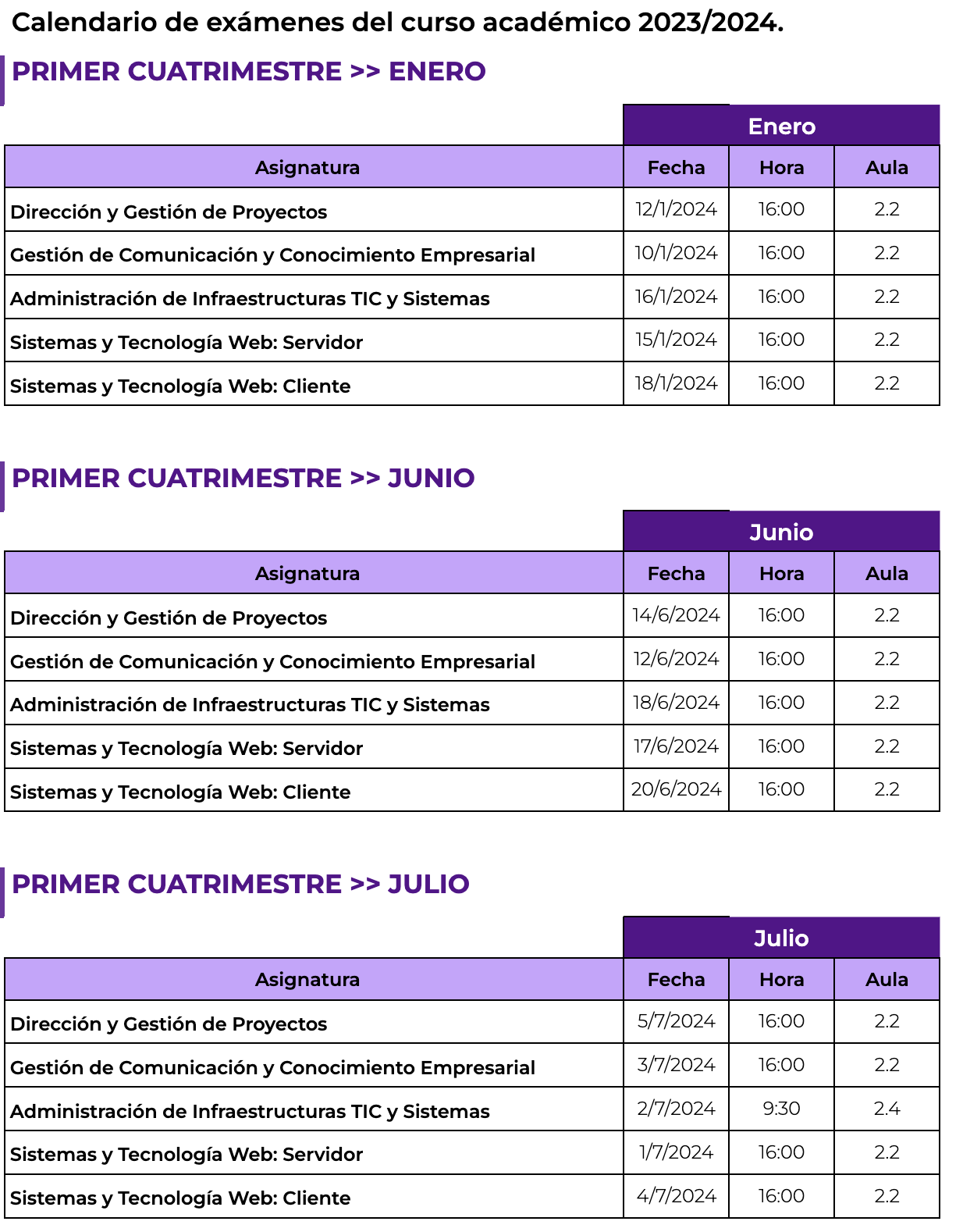 imagen de los examenes